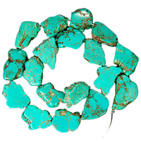 Tranches de pierre de magnésite turquoise TB0100, dalles de pierre turquoise brute, perles focales décoratives