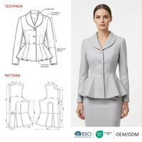 Blazer en Laine Personnalisé Style Rétro Années 40 avec Boutons Dorés et Taille Cintrée Effet Sablier pour Femme