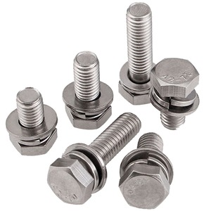 M4 M5 M6 M8 M10 A2 304 AÇO INOXIDÁVEL Sems HEX TAP BOLTS + PLANO/MOLA DE LAVAR - Product Image 4