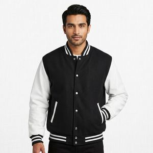 Veste de baseball personnalisée de qualité supérieure pour hommes, design unique avec broderie et décoration de poche, techniques chenille - Product Image 1