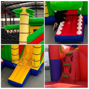 Château gonflable de mariage à prix d'usine, location de château gonflable pour fête, château gonflable vert en forme de crocodile, aire de jeux extérieure - Product Image 4