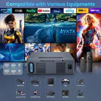 Projecteur DLP CatVision A9 Pro 1080P Android 11 800 Lumens 8K Hybride 3D 2000:1 2G+16G Home Cinéma Portable