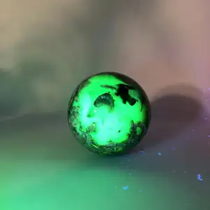 定制天然水晶球火山玛瑙球光反应绿色玛瑙球装饰
