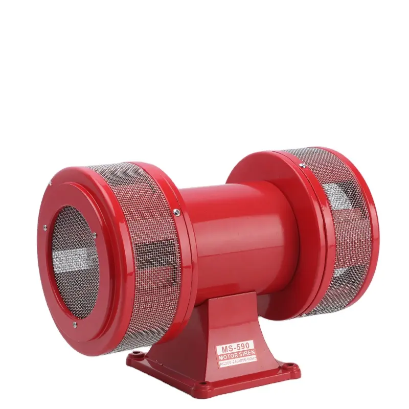 Fabricante de alarma de sirena de motor eléctrico color rojo alto decibelio 130DB AC 110V 220V MS590 sirena de doble motor industrial