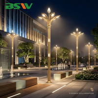 Serie de Lámparas Combinadas Profesionales BSW, Farola Decorativa de Acero Blanco para Comunidades de Alta Gama y Jardines Públicos