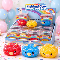Jouet à presser sensoriel anti-stress en forme de vache des Highlands, moelleux, craquant et non-rétractable, pour le divertissement, entrepôt USA