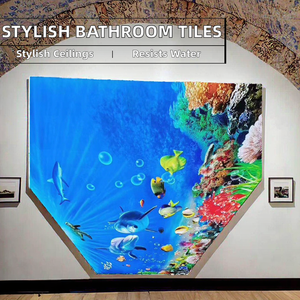 LeArt Modern Fireproof PVC Suspended <b>Ceiling</b> Tiles with Artistic Designs for Mall Applications-Waterproof & Soundproof - Product Image 2