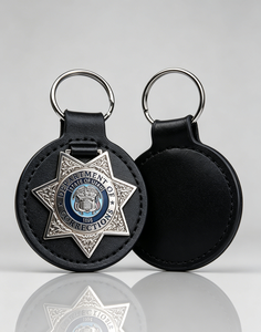 Porta Llaves de Cuero con Insignia del Departamento de Corrección de Utah Personalizado, Chapado en Oro/Níquel - Product Image 4