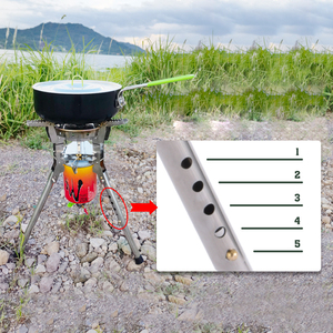 Réchaud à gaz de camping en plein air réglable en acier haute puissance pliant coupe-vent avec brûleur au butane portable et étui de transport BRS - Product Image 4