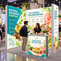 Cadre d'affichage LED à éclairage uniforme, attrayant et vibrant, double face, profil en aluminium sans outil, boîte lumineuse personnalisée pour stand d'exposition