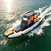 Bateau semi-rigide gonflable SP990 en aluminium soudé en V profond avec tube Hypalon, cabine, pour pêche en haute mer et charter, avec toilettes électriques