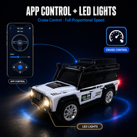 Mini SUV RC tout-terrain 1:64, porte-clés, télécommande 2,4 GHz anti-interférence, 3 vitesses, 20 km/h, LED, contrôle de croisière par application, jouet portable pour enfants
