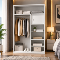 Armoire de rangement moderne en acier à 2 portes avec miroir, casier en métal imprimé et porte coulissante pour chambre et bureau à domicile
