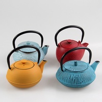 Théière en fonte de style japonais moderne de 300 ml, mini service à thé Kung Fu, écologique, pour usage domestique, ornement en métal coloré