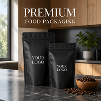 Sachet Mylar Noir Mat de Qualité FDA Supérieure, Anti-Odeur, Ziplock, Doypack Autoportant pour Emballage Alimentaire de Luxe, Personnalisé, Haute Barrière