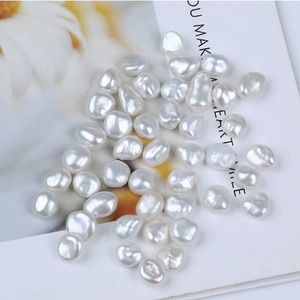 Perles d'eau douce de forme baroque faites à la main, 7-8 mm, perles naturelles régénérées, perles argentées et roses écrasées, matériau de perles dispersées - Product Image 1