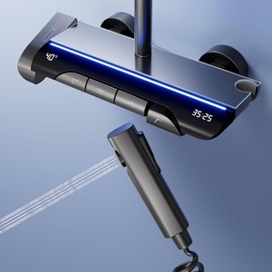 Ensemble <span class=keywords><strong>de</strong></span> robinets <span class=keywords><strong>de</strong></span> <span class=keywords><strong>douche</strong></span> piano design personnalisé Ensemble combiné <span class=keywords><strong>douche</strong></span> pluie avec lumières <span class=keywords><strong>d</strong></span>'ambiance à LED Système <span class=keywords><strong>de</strong></span> <span class=keywords><strong>douche</strong></span> à affichage numérique Gris pistolet - Product Image 5