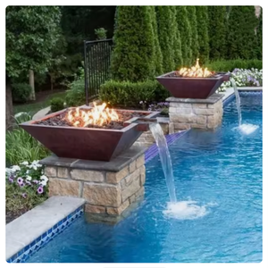 Stainless Steel <b>Fire</b> <b>Pit</b> Gas Bowl Patio <b>Fire</b> <b>Pit</b> with Pool Waterfall and Fountain Garden Ornament - Product Image 6