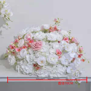 Su misura liscio bianco puro rosa e orchidea fiore stand di fiori decorazione di nozze fiori