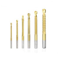 Lot de 6 forets hélicoïdaux HSS revêtus de titane de 3-8 mm pour la découpe ou la sculpture de rainures dans le bois