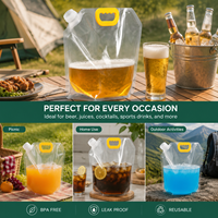 Sachets souples personnalisés imprimés pour bière, boissons et eau, réutilisables, avec bec verseur transparent et poignée