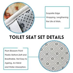 Set da Bagno 4 Pezzi con <span class=keywords><strong>Tenda</strong></span> Doccia Floreale Vivace, <span class=keywords><strong>Farfalle</strong></span> Colorate e Fiori in Fiore, Tappetino da Bagno Incluso - Product Image 6