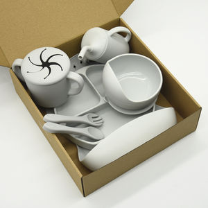 <span class=keywords><strong>Kit</strong></span> de Repas pour Bébé en Silicone : Assiette à Ventouse, Bol, Bavoir, Tasse d'Apprentissage, Couverts d'Entraînement pour le Sevrage, Vaisselle pour Bambins - Product Image 2