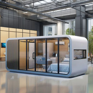 Оптовая продажа, роскошный 40-футовый портативный стальной транспортировочный контейнер, 4-комнатная уличная вилла, гостиничная Яблочная каюта, деревянная мебель для домашнего офиса - Product Image 2