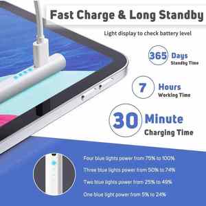 Stylet numérique capacitif actif pour écran tactile, compatible avec iPad Air 4 <span class=keywords><strong>5</strong></span> Pro 11 12.9 Mini 6 - Product Image 2