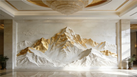 Panel de Pared con Vetas Doradas UV, Revestimiento Estilo Palacio Francés para Interiores Residenciales y Comerciales de Lujo
