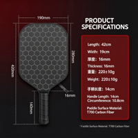 Pala de Pickleball Compuesta Estándar USAPA - Diseño de Cuerpo Ancho Resistente a Impactos para Entrenamiento Avanzado, 223g, 40 Agujeros, Superficie de Arena 3D