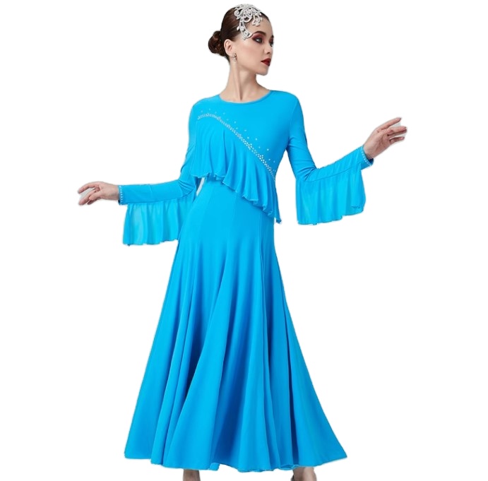 FLHY0280 Long Sleeve Latin Salsa Dance Dresses Ladies Latin Ballroom Dance  Competition Dress Women Dance Standard Costumes| Alibaba.com