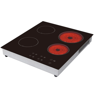 เตาแม่เหล็กไฟฟ้าอินฟราเรดแบบมัลติฟังก์ชั่น 4 หัวเตา 2000W+1500W+2000W+1200W แบบฝังในตัว กระจกนิรภัย สำหรับใช้ในครัวเรือน - Product Image 1