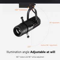 Projecteur LED réglable éclairage de musée aluminium noir 10W COB plafonnier sur rail