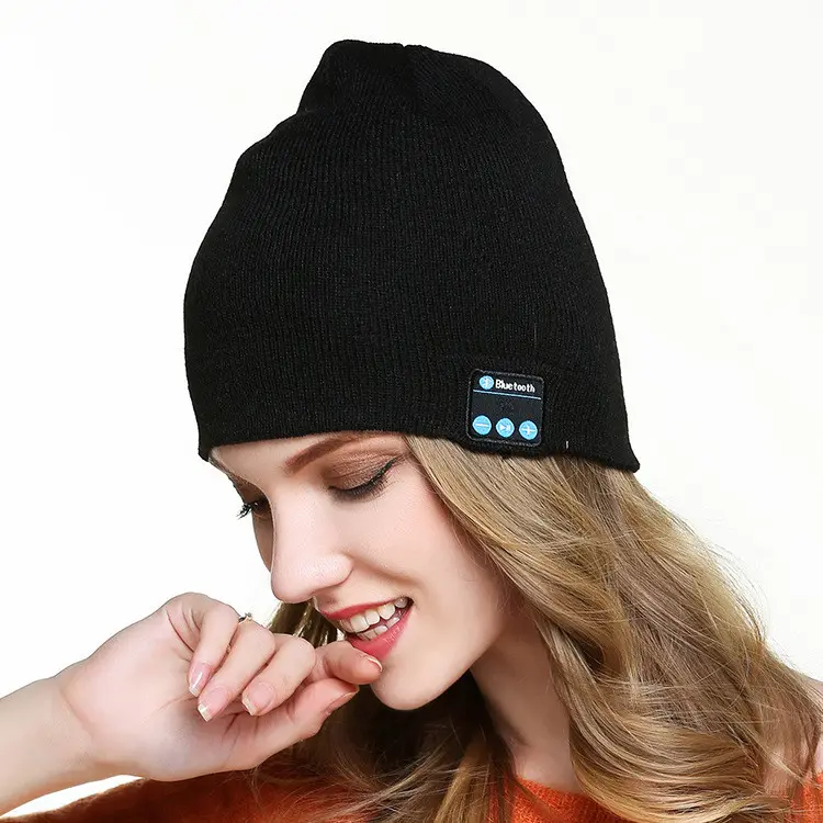 Yeni varış Bluetooth şapka V5.0 örme bere kulaklık ile müzik ve arama kablosuz gorro Bluetooth bere şapka
