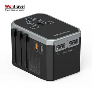 Wontravel Bộ sạc nhanh 45W Bộ chuyển đổi du lịch đa năng thông dụng quốc tế cổng đầu ra Bộ chuyển đổi USB C