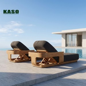 Chaise longue <span class=keywords><strong>de</strong></span> luxe moderne en teck pour hôtel, resort, bord <span class=keywords><strong>de</strong></span> piscine, patio, jardin, villa, plage, extérieur, imperméable - Product Image 2