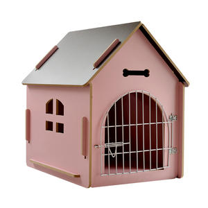 Niche d'intérieur en bois massif pour chiens, niche pour chiens et chats, avec porte en fer, levage des pieds, pratique, pour animaux domestiques - Product Image 5