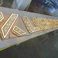 Lettres en acier inoxydable perforées, éclairées sur le côté, personnalisées, imperméables, pour l'extérieur, décoration publicitaire, enseignes de logo d'entreprise