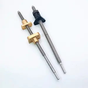 Eje de varilla de rosca trapezoidal <span class=keywords><strong>Acem</strong></span> ajustado de acero inoxidable con tuerca de latón - Product Image 1