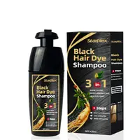 Shampoing temporaire à base de Ginseng et de sésame gris, teinture rapide pour les cheveux, couleur noire, OEM