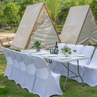 Table pliante rectangulaire en plastique de 244 cm pour 8 à 10 personnes, vente en gros pour l'extérieur, pour les événements