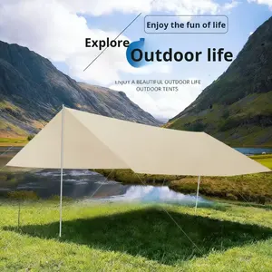 Tente à <span class=keywords><strong>auvent</strong></span> pour camping en plein air, protection solaire portable, <span class=keywords><strong>auvent</strong></span> imperméable, camouflage, bâche hexagonale imperméable 1500-2000 mm, utilisation estivale - Product Image 3