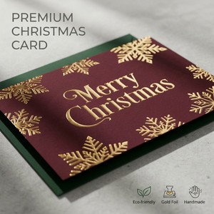 Biglietti di Auguri Natalizi di Lusso con Stampa in Lamina d'Oro e Buste, Cartoncino Premium 350gsm, Set Aziendale Personalizzabile OEM/ODM - Product Image 1