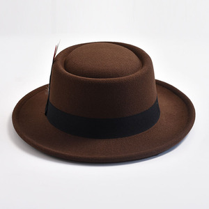 Nuovo <span class=keywords><strong>Cappello</strong></span> Fedora Vintage da <span class=keywords><strong>Uomo</strong></span> in Feltro con Tesa Arrotolata e Piuma, <span class=keywords><strong>Cappello</strong></span> da Chiesa da Gentiluomo, <span class=keywords><strong>Cappello</strong></span> Trilby Jazz - Product Image 6