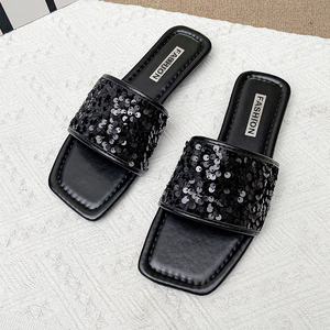 Semelle de รองเท้าแตะ macramé รองเท้าด้ายสีดำรองเท้าแตะ <span class=keywords><strong>macrame</strong></span> flop แบน <span class=keywords><strong>macrame</strong></span> - Product Image 5