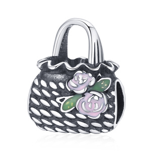 Sac à main rétro en argent 925 perlée, breloque chaîne, tissé, accessoires de bricolage, SCC1902, nouvelle collection - Product Image 1