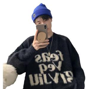 Pull poncho tricoté rétro pour homme, style streetwear américain, respirant, fin, décontracté, ample, tendance, marque - Product Image 5