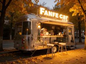 Remorque de banquet Viking Longhouse avec fumoir à feu ouvert et robinet à cidre pour poisson fumé, bouillie de seigle et vin au miel - Product Image 1