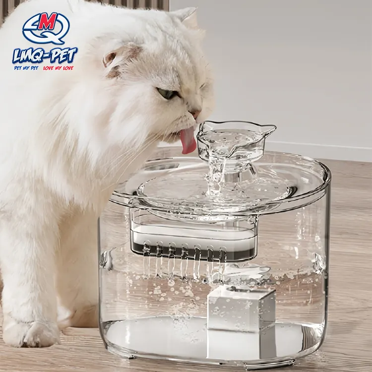 Automatischer elektrischer Smart Drinking-Bronne für Haustiere Katzenwasserfilter Trinkwasser-Dispenser-Bronne 64 Unzen Hund Katze Wasserschrank